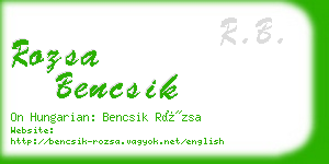 rozsa bencsik business card